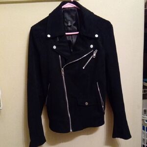 H&M Black Leather Motorcycle Jacket
